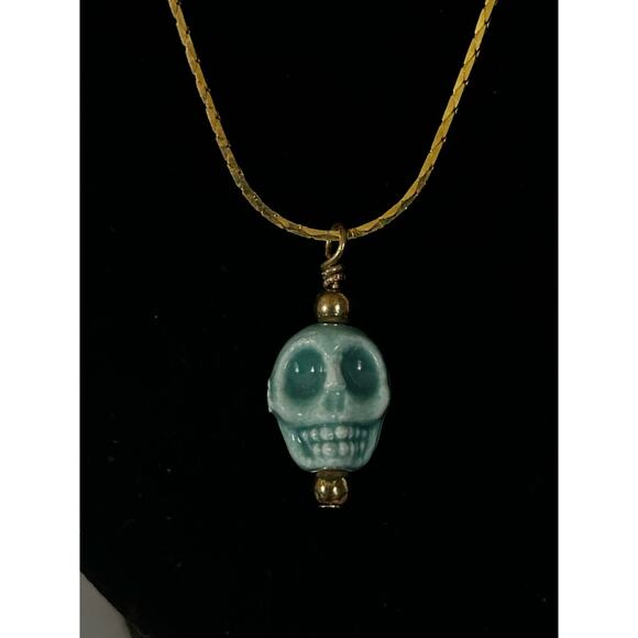 7 Handmade Skull Gold Necklace, Different Rainbow Colors- Same Style - Picture 8 of 9
